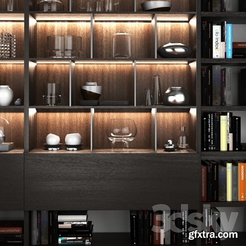 Bookcase Poliform 3d Model