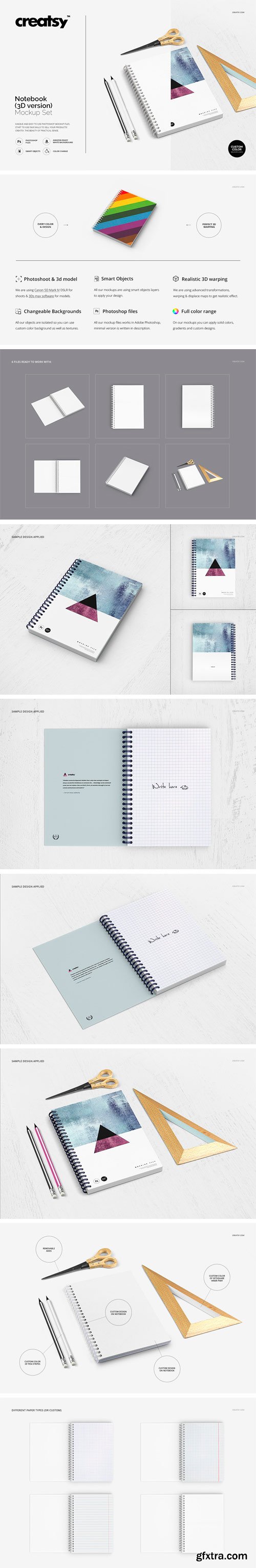 CM - Notebook Mockup Set (3D Version) 2111693