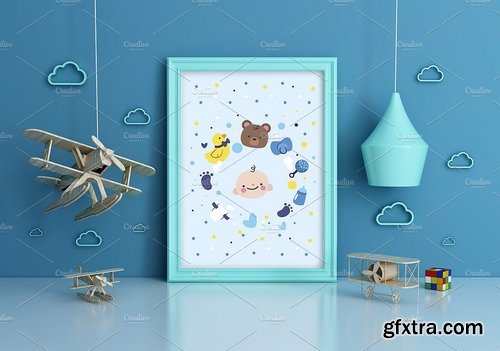 CM - Kids Room Frame Mockups airplane 2168760