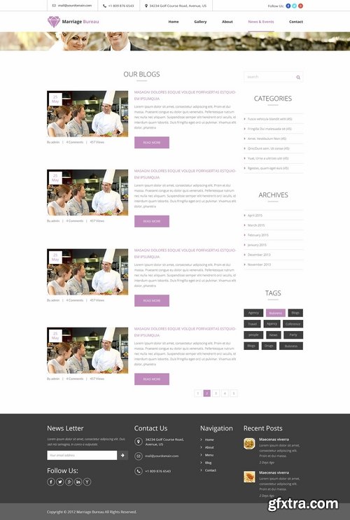 CM - Marriage Bureau PSD Website Template 2165735