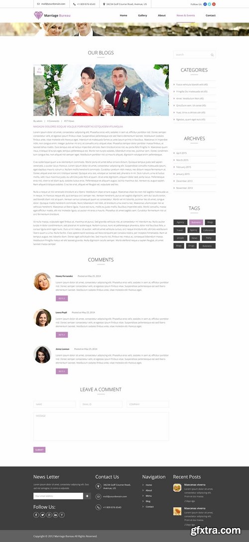 CM - Marriage Bureau PSD Website Template 2165735