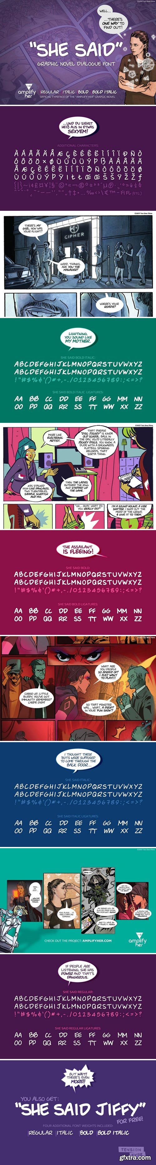 CM - “She Said” Comic Dialogue Font Set 2122069