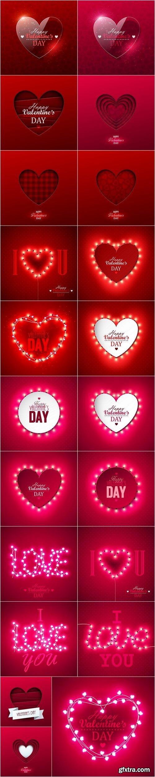 Heart & Love - Happy Valentines Day 7 - Set of 21xEPS Professional Vector Stock