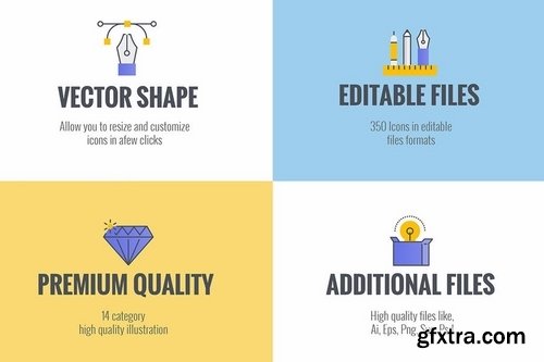 Set of flat line smooth gradient color icons