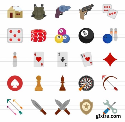 50 Games & Entertainment Flat Multicolor Icons