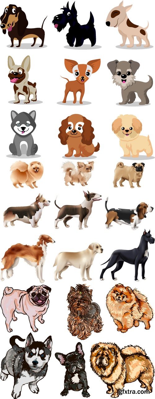 Vectors - Different Dogs Set 5