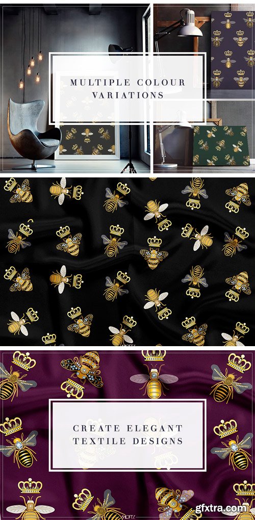 CM - Queen Bees: Vector Pattern 2028405