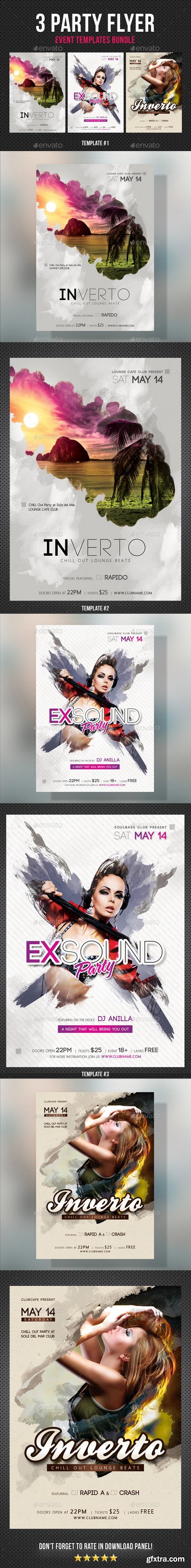 Graphicriver - 3 Party Flyer Bundle 19133996