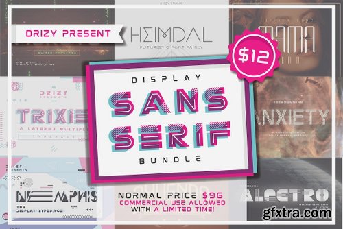 CreativeMarket Display Sans Serif Bundle $12 2117877