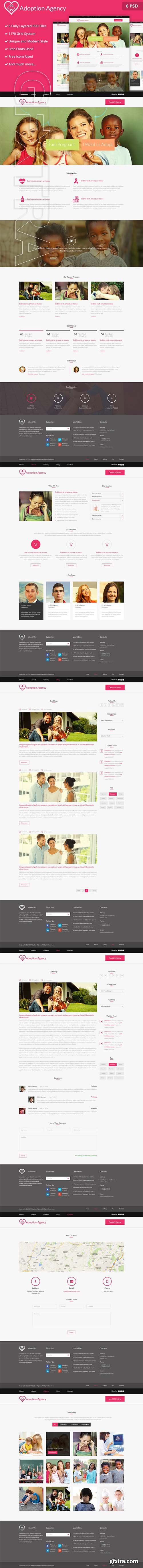 CreativeMarket - Adoption Agency PSD Website Template 2171959