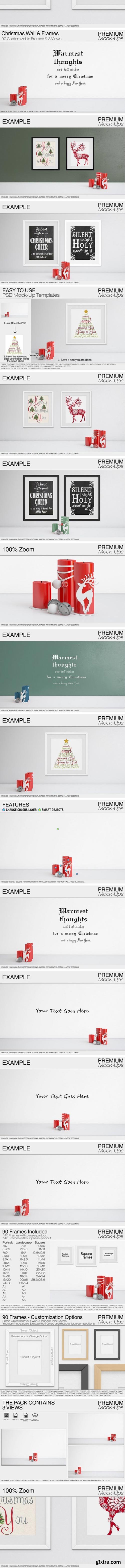 CM - Christmas Wall and Frames Mockup Set 2057790