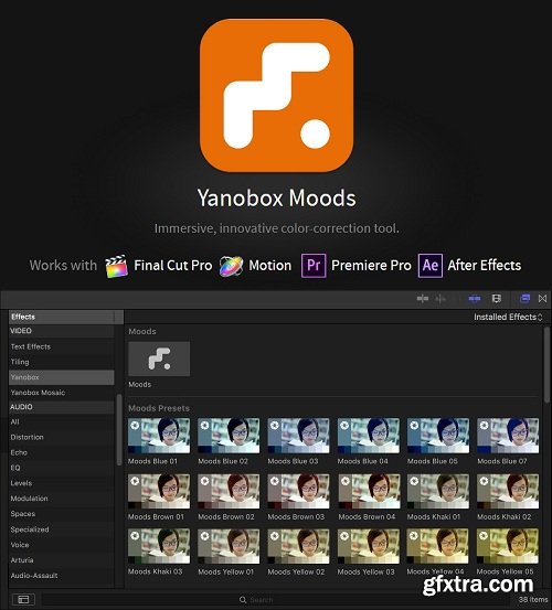 Yanobox Moods 1.3.2 for Final Cut Pro X, After Effects & Premiere (macOS)