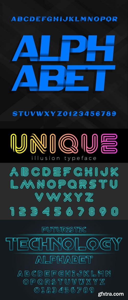 Vectors - Blue Creative Alphabets 4