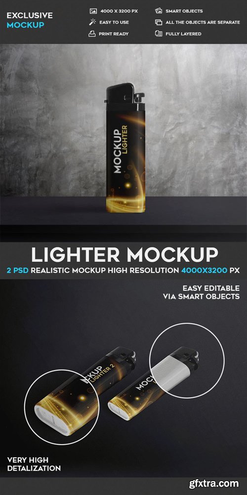 Lighter - 2 PSD Mockups