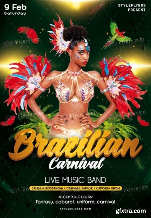 Brazilian Carnival PSD Flyer Template