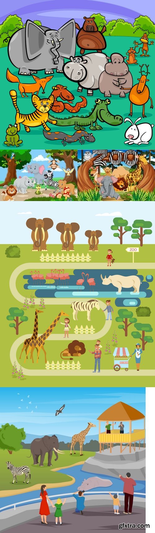 Vectors - Animals in Zoo 14