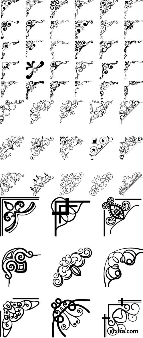 Vectors - Ornamental Floral Corners 22