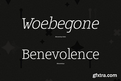 Alexandrya Font Family