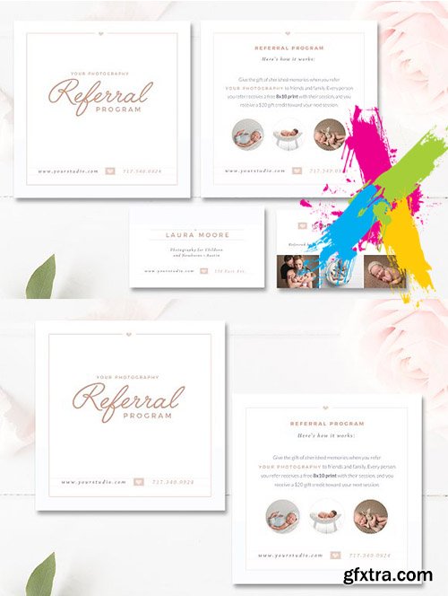 CreativeMarket - Photo Referral Card Templates 2179798