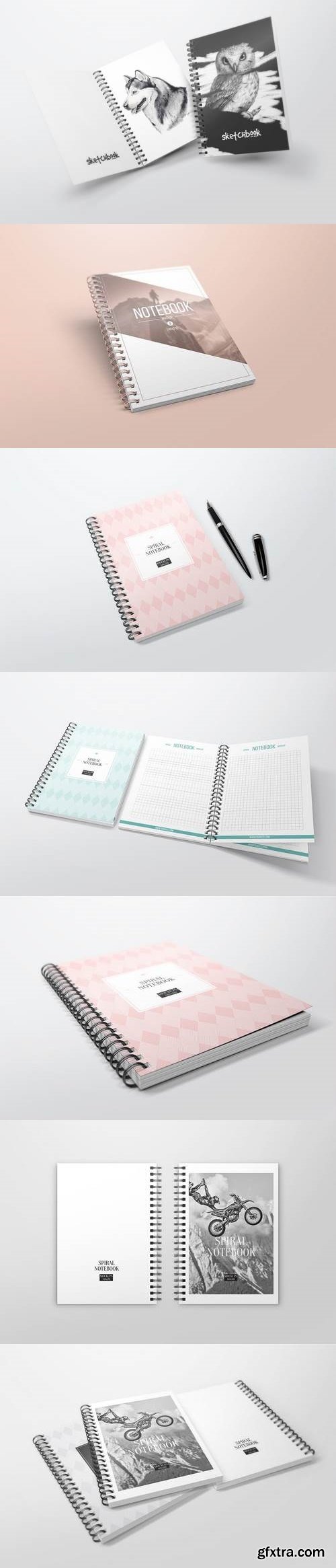 A5 Spiral Notebook Mockups