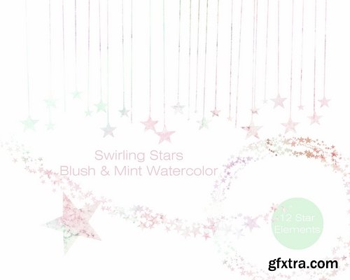 CM - Pastel Rainbow Stars Baby Clipart 2177461