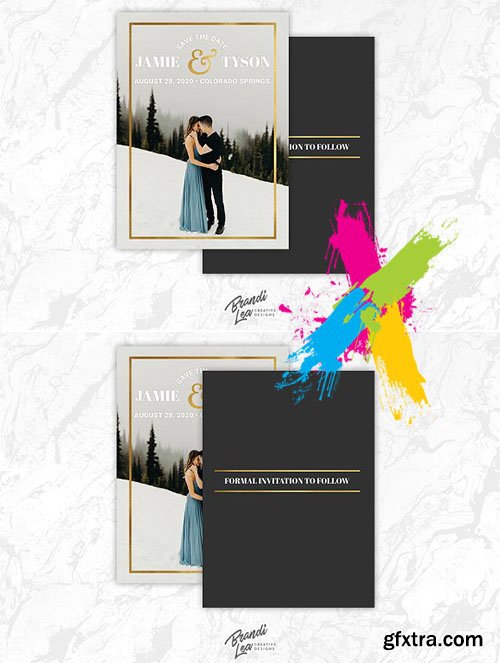 CreativeMarket - Save the Date Card Template 2180207