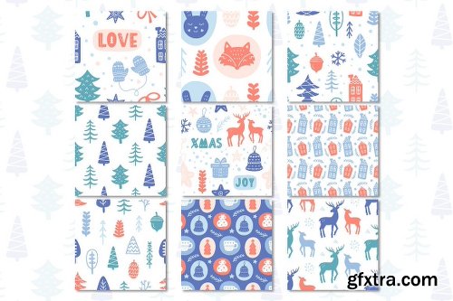 CreativeMarket Nordic Christmas Seamless Patterns 2118721