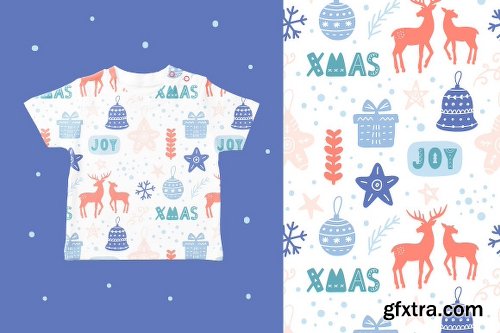 CreativeMarket Nordic Christmas Seamless Patterns 2118721