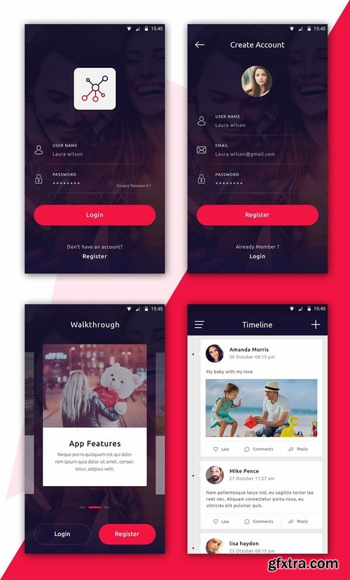 CM - Social App PSD for mobile app 2174615