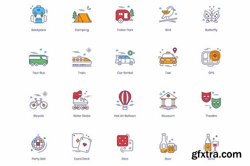 96 Travel & Tourism Icons