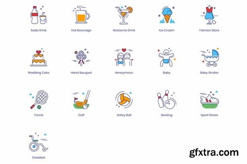 96 Travel & Tourism Icons