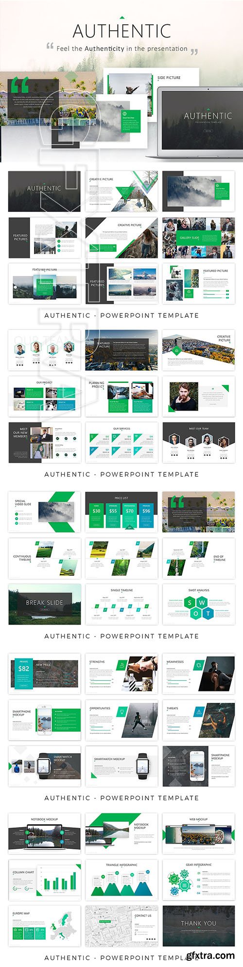 CreativeMarket - Authentic - Powerpoint Template 2180675