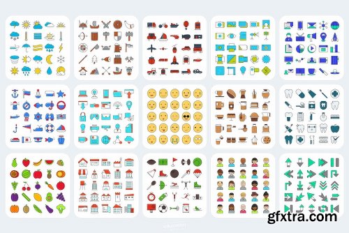 CreativeMarket 400 Icons BUNDLE 2117646