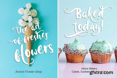 CreativeMarket Coral Waves Font and Clip Arts 2131811