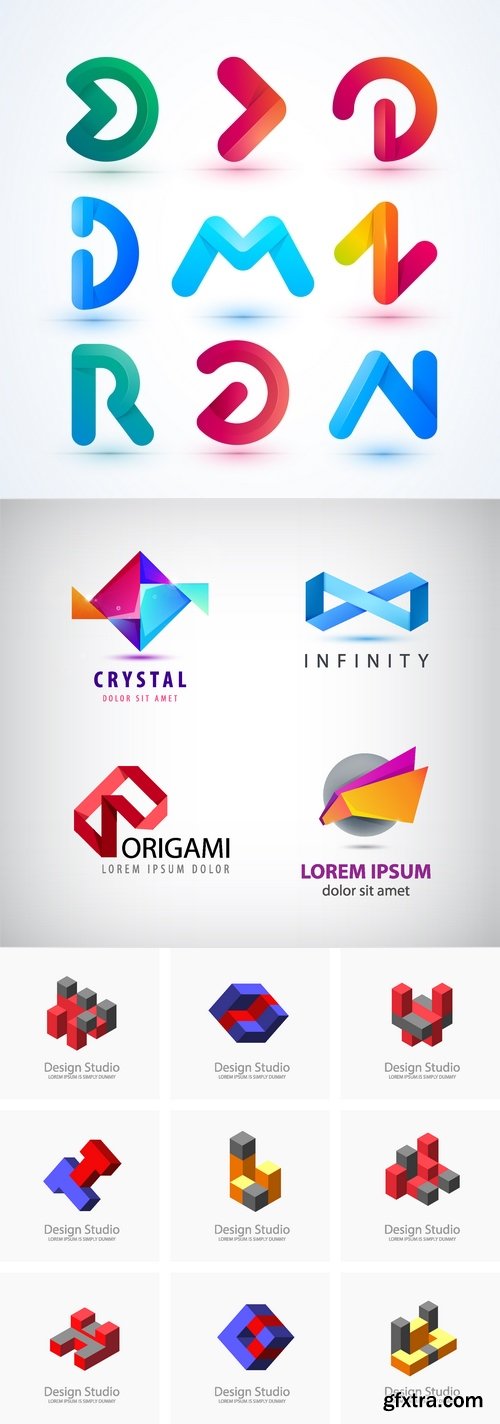 Vectors - Abstract 3D Logo Set 21