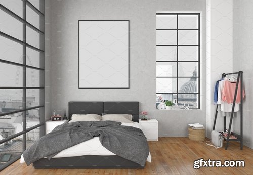 CM - Bedroom mockup - blank wall mock up 2175202