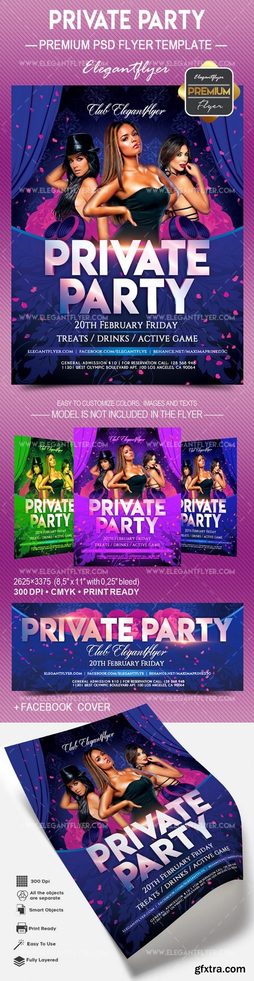 Private Party – Flyer PSD Template + Facebook Cover