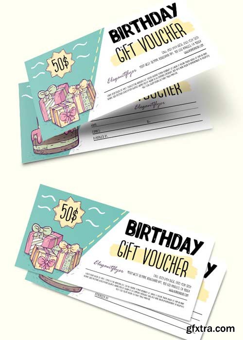 Birthday V1 2018 Premium Gift Certificate PSD Template