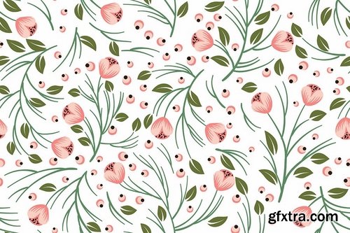 Seamless Poppy Patterns  Backgrounds