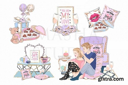 CM - COZY VALENTINE\'S DAY clipart 2175142