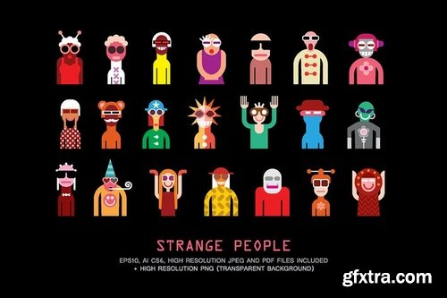 Strange People Portraits vector illustration