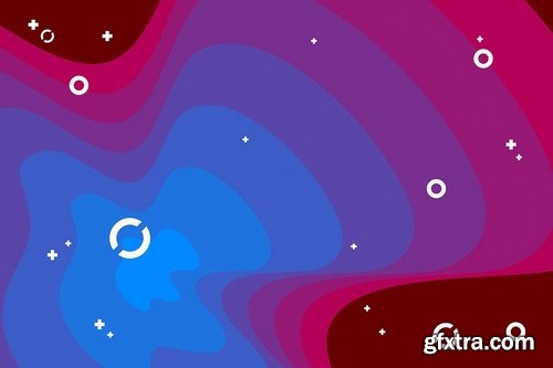 Flat Biomorph with Abstract Shapes Backgrounds