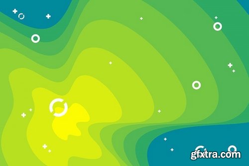 Flat Biomorph with Abstract Shapes Backgrounds