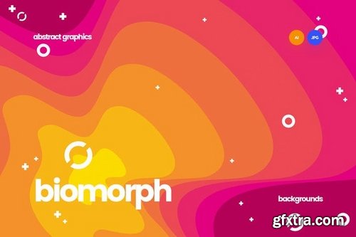 Flat Biomorph with Abstract Shapes Backgrounds