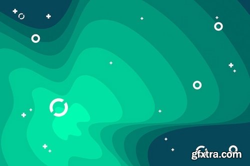 Flat Biomorph with Abstract Shapes Backgrounds