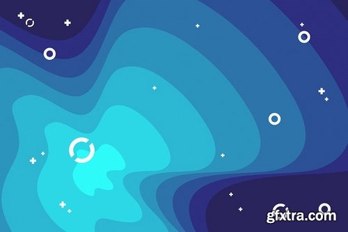 Flat Biomorph with Abstract Shapes Backgrounds