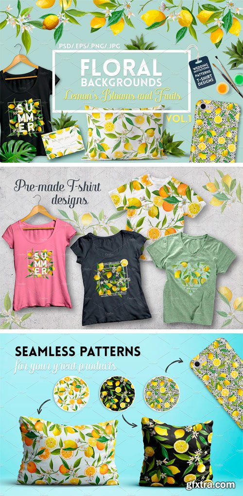 CM - Watercolor Floral Design Set Lemons 2079943