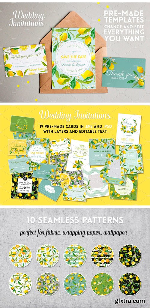 CM - Watercolor Floral Design Set Lemons 2079943