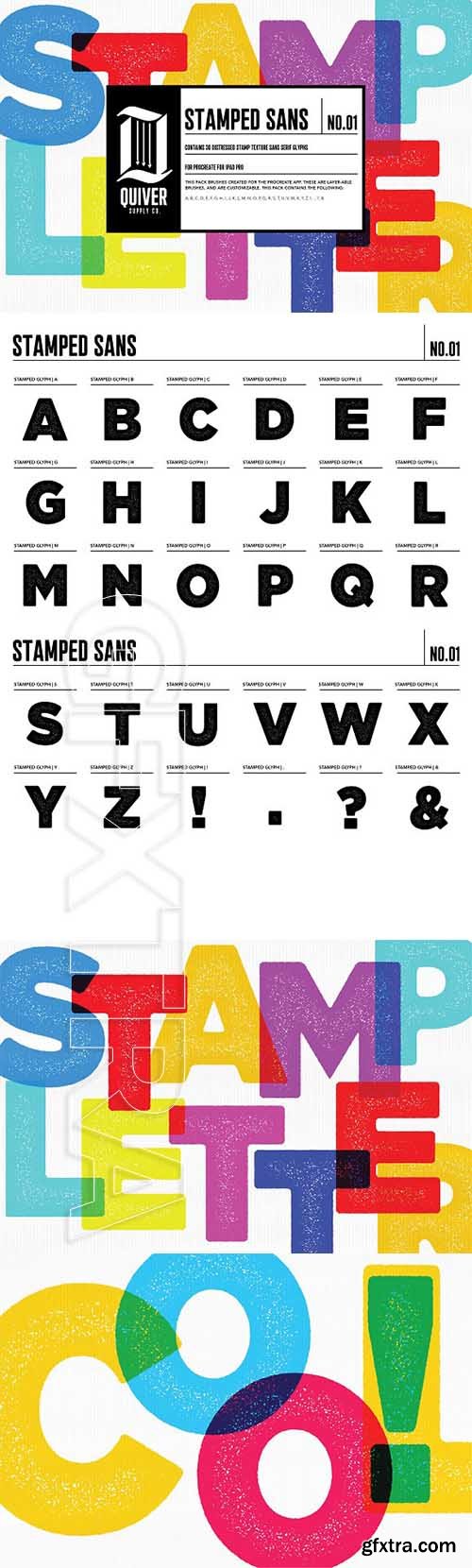 CreativeMarket - Procreate Stamped Sans Letter Brush 2180550