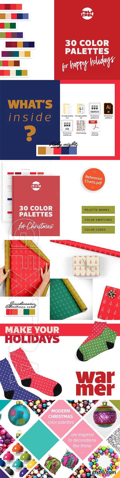 CreativeMarket - 30 Color Palettes for Happy Holidays 2155019